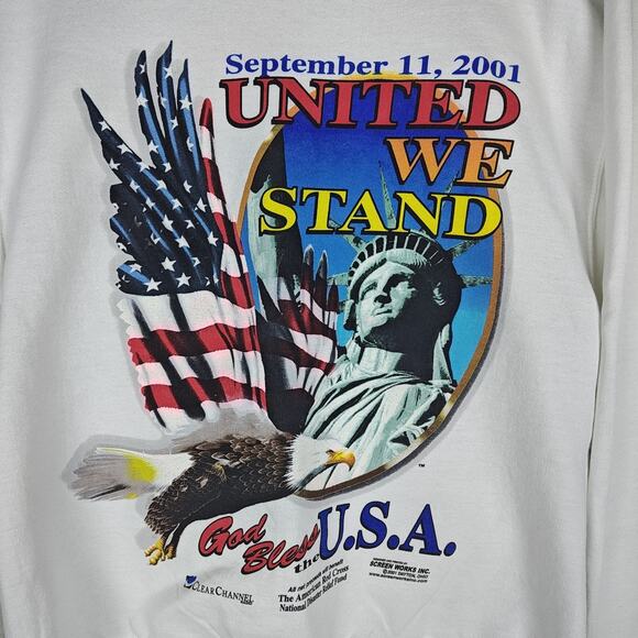 Vintage 9/11 Crew Neck Sweatshirt JERZEES Small 2001 United We Stand NYC USA - Picture 5 of 14